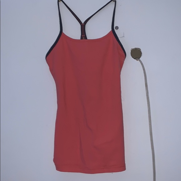 Lulu's Power Y tank coral w/ dark gray strap - Picture 4 of 5